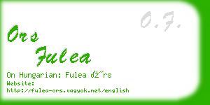 ors fulea business card